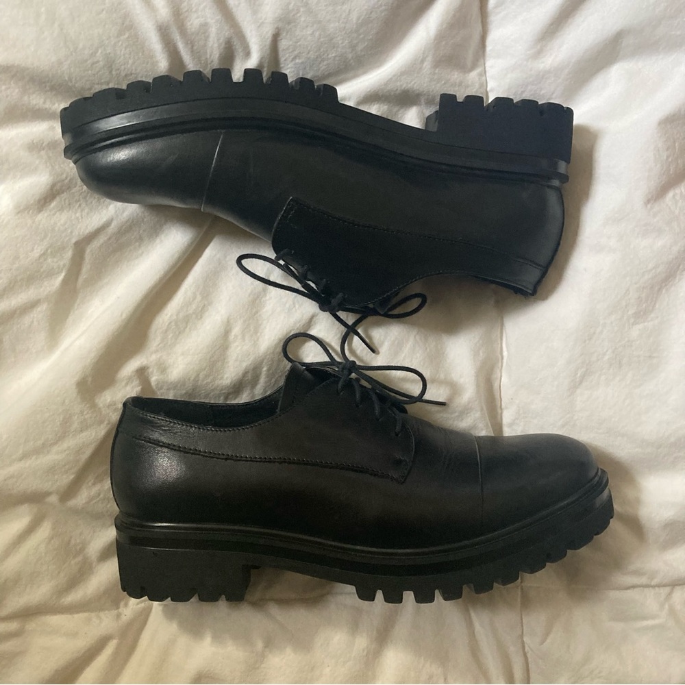 Platform Lug Sole Derby Shoes Size 8